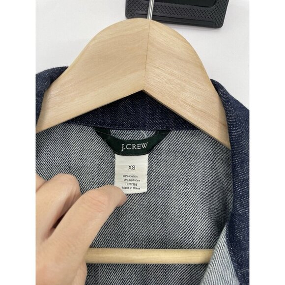 J.Crew Women’s Button Down Dark Wash Blue Classic Denim Jacket Size XS Preppy - Picture 5 of 9